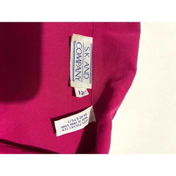 SK and company VTG utility shirt peasant sleeve pink business casual women's 12 - Picture 4 of 5